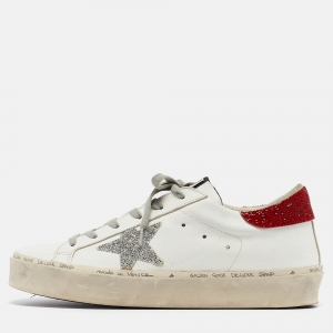 Golden Goose White Leather Hi Star Low Top Sneakers Size 39