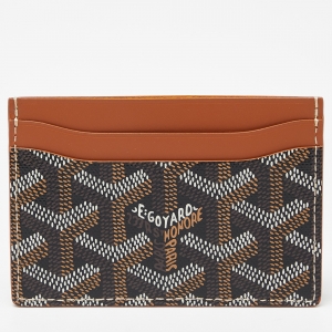 Goyard Brown Goyardine Coated Canvas and Leather Saint Sulpice Card Holder