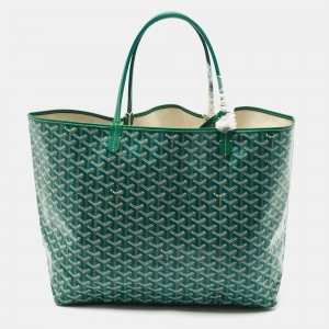 Pre Owned Goyard Green Goyardine Coated Canvas and Leather Saint Louis GM Tote