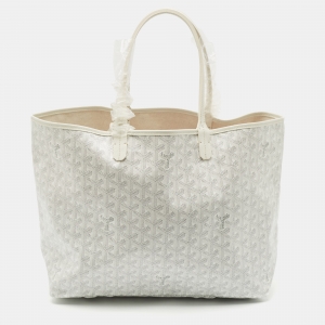 Goyard White Goyardine Coated Canvas and Leather Saint Louis PM Tote