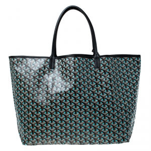 Goyard Blue/Black Goyardine Coated Canvas St. Louis GM Tote