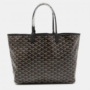 Goyard Black Goyardine Coated Canvas and Leather Saint Louis PM Tote