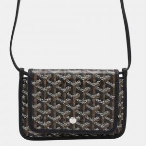 Goyard Plume Pouch Wallet Black Pvc Coated Canvas Calf Leather