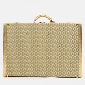 مملوكة مسبقًا Goyard Gold Goyardine Grand Hotel 70 Suitcase Trunk With Key
