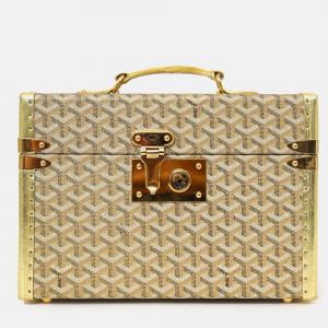 مملوكة مسبقًا Goyard Gold Coated Canvas Vanity Case With Key