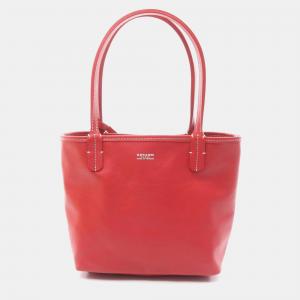 Pre Owned Goyard Anjou Mini Handbag In Coated Canvas And Leather Red Multicolored