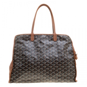 Goyard Brown/Cognac Coated Canvas Hardy Tote PM