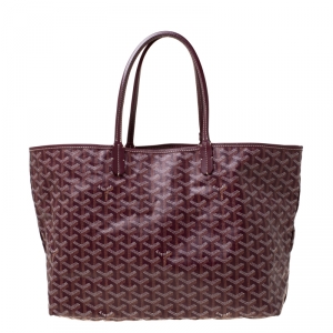 Goyard Burgundy Coated Canvas and Leather Saint Louis Tote