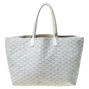 Goyard Saint Louis White Coated Canvas PM Tote