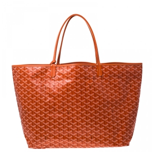 Goyard Orange Goyardine Coated Canvas St. Louis GM Tote