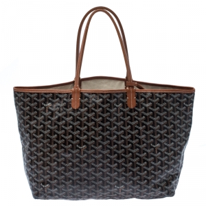 Goyard Brown/Tan Coated Canvas and Leather St. Louis Tote