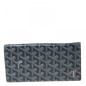 Goyard Grey/White Coated Canvas Flap Continental Wallet