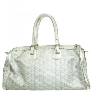 Goyard Silver Leather Goyardine Croisière 40 Bag