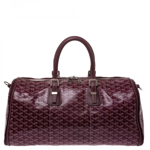 Goyard Burgundy Goyardine Coated Canvas and Leather Croisiere 50 Duffel Bag