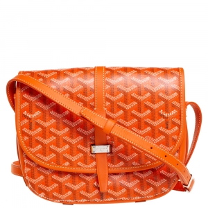 Goyard Orange Goyardine Coated Canvas and Leather Belvedere II PM Bag