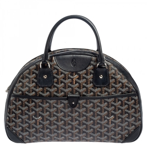 Goyard Black Goyardine Coated Canvas and Leather St. Jeanne MM Bag