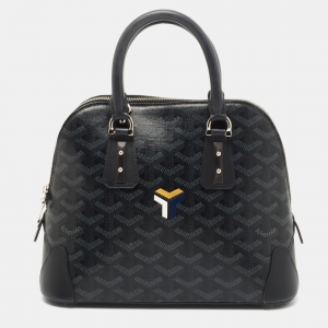 Goyard Black Goyardine Coated Canvas and Leather Vendome Satchel