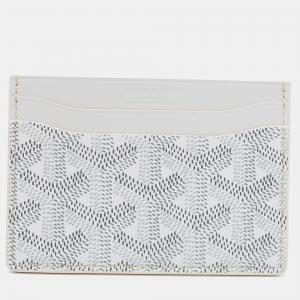 Goyard White Goyardine Coated Canvas and Leather Saint Sulpice Card Holder