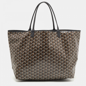 Goyard Black Goyardine Coated Canvas and Leather Saint Louis GM Tote