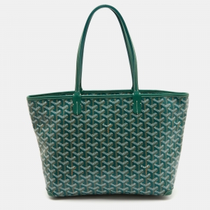 Goyard Green Goyardine Coated Canvas and Leather Artois PM Tote