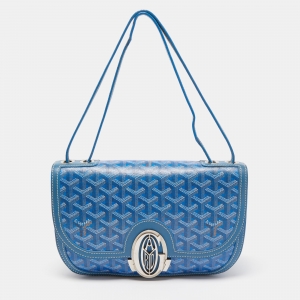 Goyard Blue Goyardine Coated Canvas 223 PM Shoulder Bag