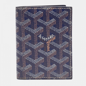 Goyard Navy Blue Goyardine Coated Canvas Saint Marc Card Holder  