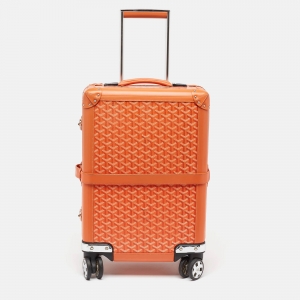 Goyard Orange Goyardine Coated Canvas Bourget PM Trolley Case