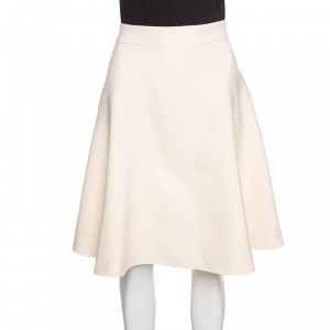 Gucci Cream Wool and Silk High Waist A-Line Skirt L