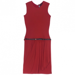 Pre Owned Gucci Drop-waist Belted Dress S