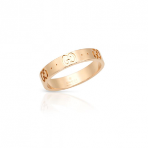 Gucci Icon Thin 18K Gold Band Ring Size 53
