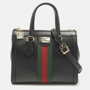 مملوكة مسبقًا Gucci Ophidia Web Small Black Leather Tote