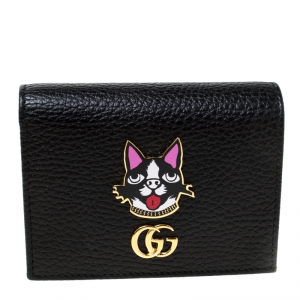Gucci Black Leather GG Bosco Wallet