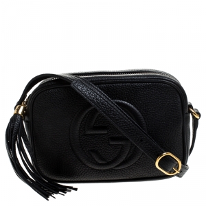 Pre Owned Gucci Black Leather Soho Disco Crossbody Bag