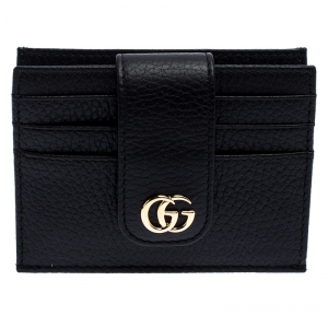 Gucci Black Leather GG Marmont Card Wallet