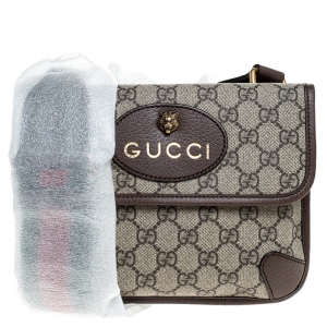 مملوكة مسبقًا Gucci Beige GG Supreme Canvas and Leather Small Neo Vintage Messenger Bag