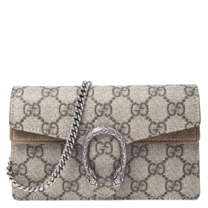 مملوكة مسبقًا Gucci Brown GG Supreme Coated Canvas and Suede Mini Dionysus Shoulder Bag
