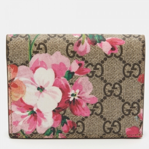 مملوكة مسبقًا Gucci Multicolor GG Supreme Canvas Blooms Card Case