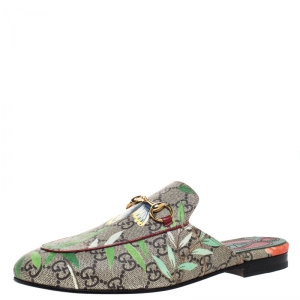 مملوكة مسبقًا Gucci Multicolor GG Canvas Princetown Horsebit Tian Print Mules Size 37