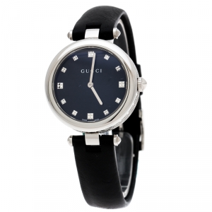 Gucci Black Stainless Steel Diamantissima 141.4 Women's Wristwatch 32 mm