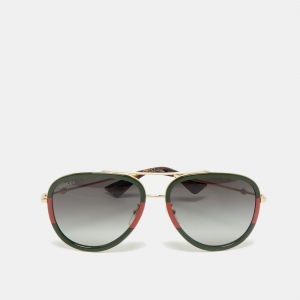 Gucci Green/Black Gradient GG0062S Aviator Sunglasses