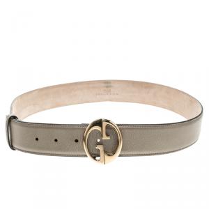 Gucci Gold Leather 1973 Buckle Belt 90cm