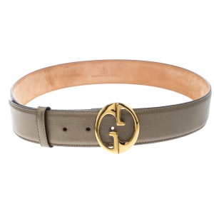 Pre Owned حزام غوتشي 1973 جلد ذهبي بإبزيم 90 سم