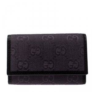 Gucci Lilac/Black GG Canvas and Leather 6 Key Case