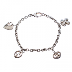 مملوكة مسبقًا سوار غوتشي حلية وصلة سلسلة فضة