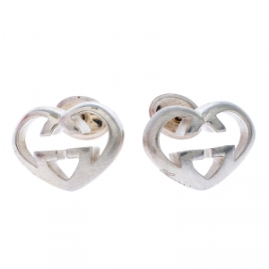 مملوكة مسبقًا أقراط غوتشي لوف ب ريت قلب مفتوح فضة