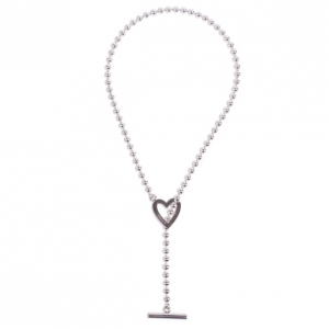 مملوكة مسبقًا Gucci Heart Motif Toggle Closure Silver Necklace