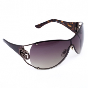 Pre Owned Gucci Black Shield GG 2802/S Women Sunglasses