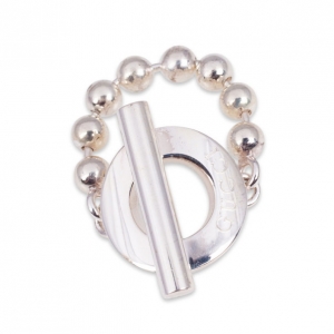 مملوكة مسبقًا Gucci Silver T-Bar Ring Size 52