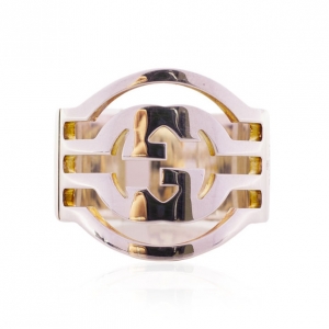 Pre Owned Gucci Silver GG Ring Size 53