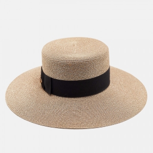 مملوكة مسبقًا Gucci Gold Lamé Ribbon Bee Detail Papier Hat L